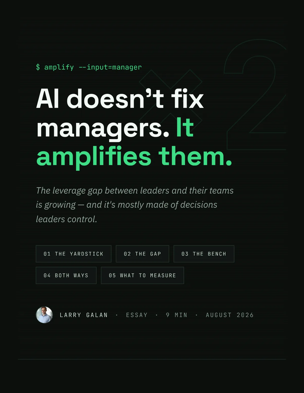 AI Doesn't Fix Managers. It Amplifies Them: the designed essay, page 1
