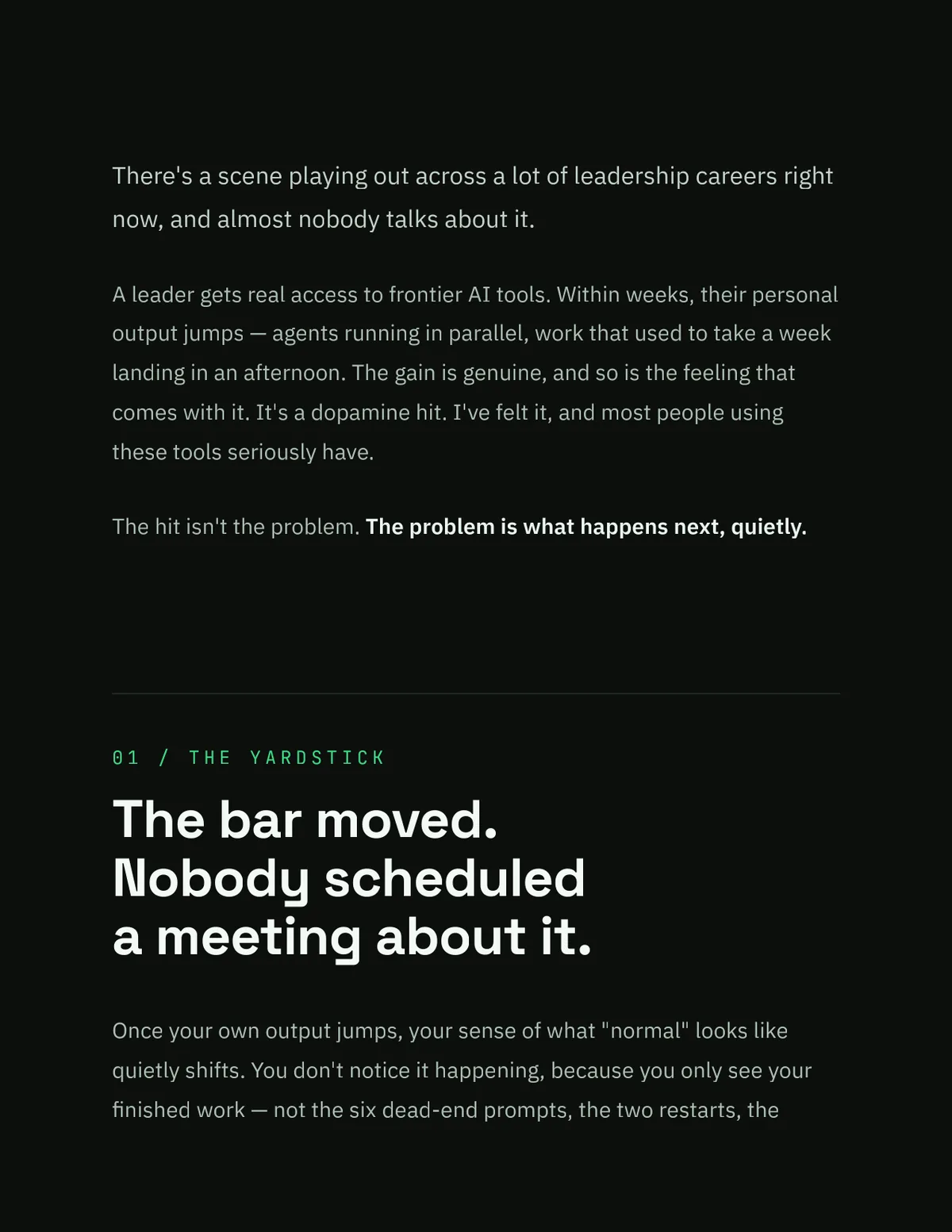 AI Doesn't Fix Managers. It Amplifies Them: the designed essay, page 2