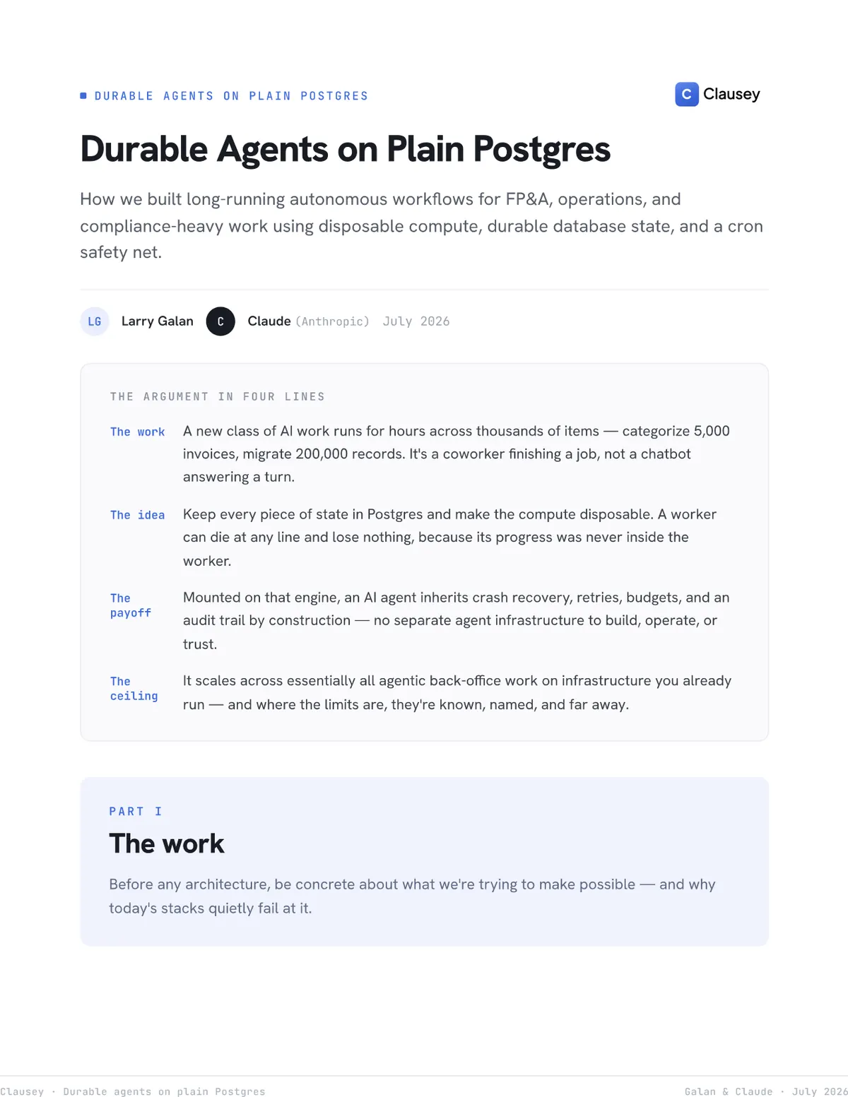 Durable Agents on Plain Postgres