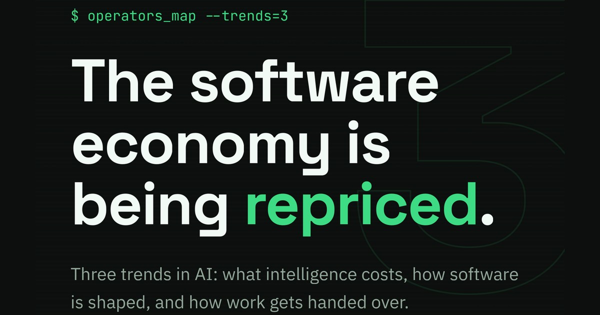The software economy is being repriced — three trends in AI
